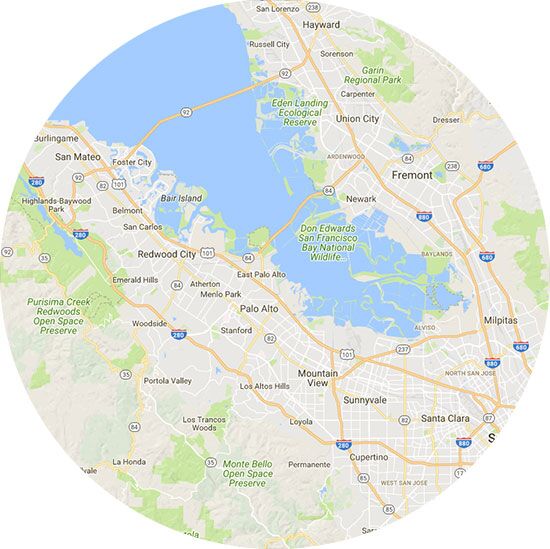 Map of Castro valley and surrounding area